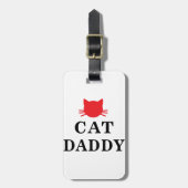 Cat Daddy Bagagelabel met leren riem (Voorkant verticaal)