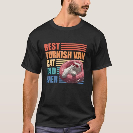 Cat Daddy BEST TURKS VAN CAT DAD EVER Lo T-shirt (Voorkant)