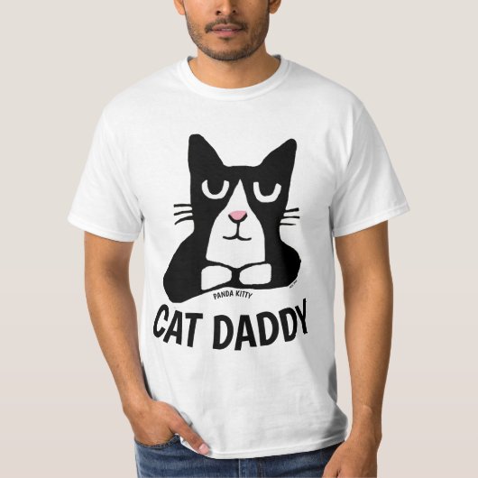 CAT DADDY, CAT DAD TUXEDO Panda Kat T-shirts (Voorkant)