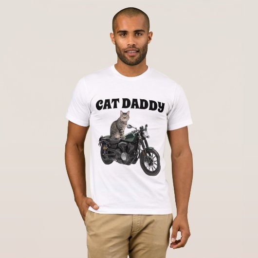 CAT DADDY DAD BIKER T-SHIRTS (Voorkant volledig)