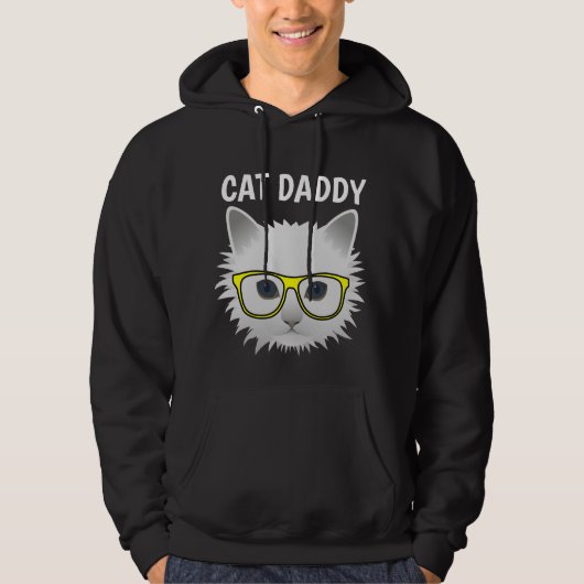 CAT DADDY DAD Black T-Shirts & Hoodies (Voorkant)