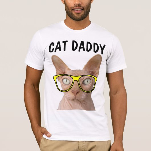 CAT DADDY DAD SPHYNX grappige t-shirts (Voorkant)