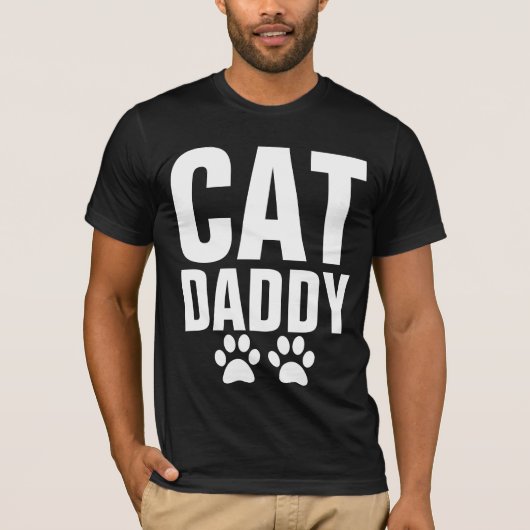CAT DADDY (DAD) T-shirts in zwart (Voorkant)