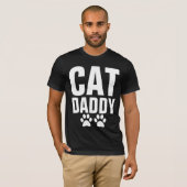 CAT DADDY (DAD) T-shirts in zwart (Voorkant volledig)