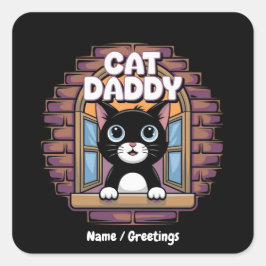 Cat Daddy Extraordinaire De Beste Kattenvader Ooit Vierkante Sticker