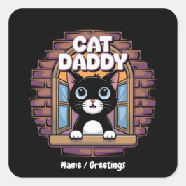 Cat Daddy Extraordinaire De Beste Kattenvader Ooit Vierkante Sticker