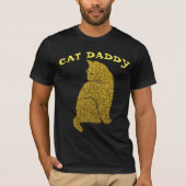 CAT DADDY FAUX GOLD GLITTER BLACK T-SHIRS T-SHIRT (Voorkant)