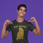 CAT DADDY FAUX GOLD GLITTER BLACK T-SHIRS T-SHIRT