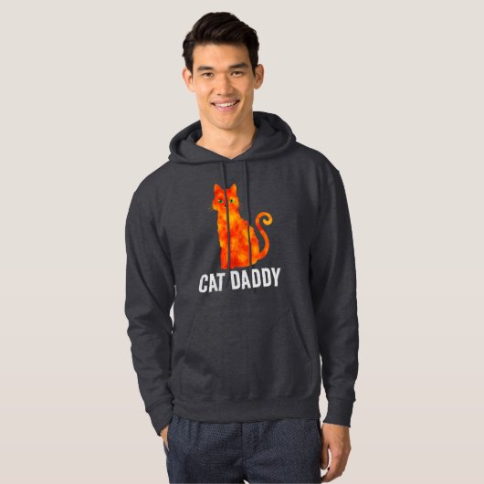 CAT DADDY GINGER CAT HOODIE HOODIES MANNEN (Voorkant volledig)
