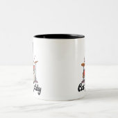 Cat Daddy Musician Drummer | Tabby Cats Art Lover Tweekleurige Koffiemok (Center)