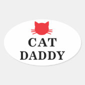Cat Daddy Ovale Stickers (Voorkant)
