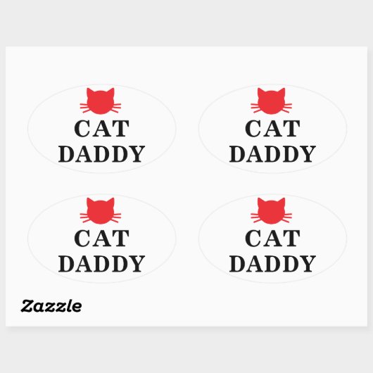 Cat Daddy Ovale Stickers (Vel)
