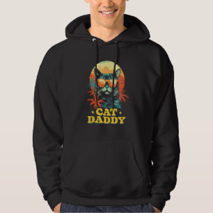 Cat Daddy Retro 90s 80s Cat Lover Cat Papa Hoodie