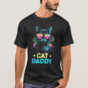Cat Daddy Retro jaren 70 jaren 80 Vaporwave Vader T-shirt