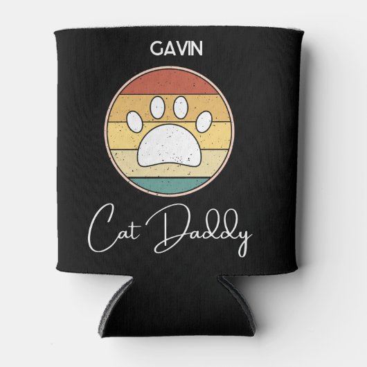 Cat Daddy Retro Kattenpoot Opa Kerstcadeau Blikjeskoeler (Voorkant)