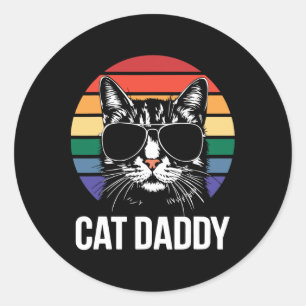 Cat Daddy Shirt Beste Kattenvader Ooit Mannen Vade Ronde Sticker
