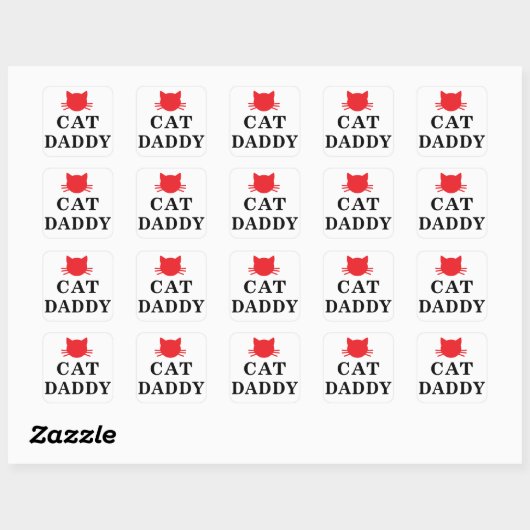 Cat Daddy Square Stickers (Vel)