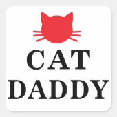 Cat Daddy Square Stickers (Voorkant)