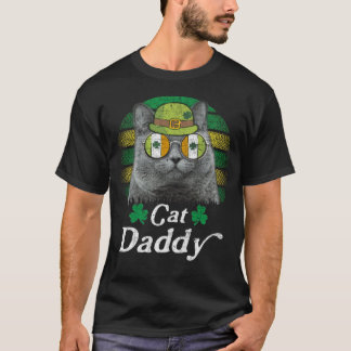 Cat Daddy  St Patricks Dag Cat Irish Flag R T-shirt