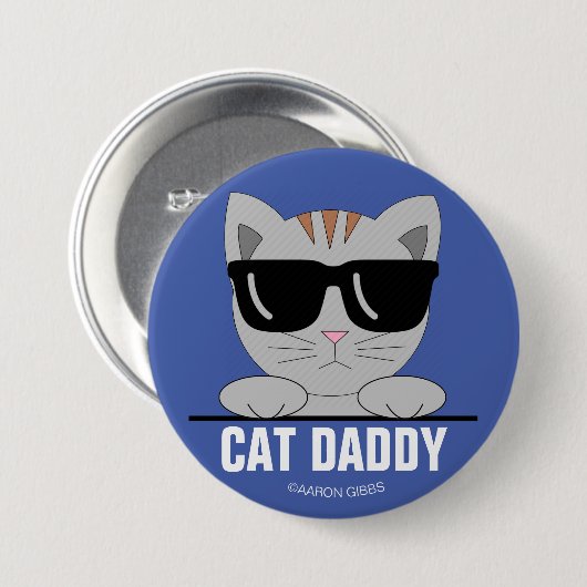 CAT DADDY Sunbril Cat-toets Ronde Button 7,6 Cm (Voorkant /achterkant)