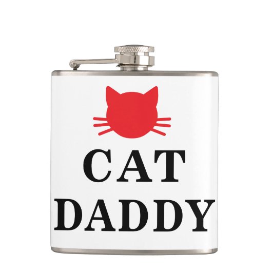 Cat Daddy Vinyl verpakte kolf Heupfles (Voorkant)