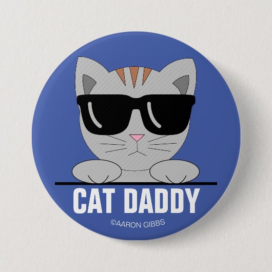 CAT DADDY Zonnebril Kat knop Ronde Button 7,6 Cm (Voorkant)