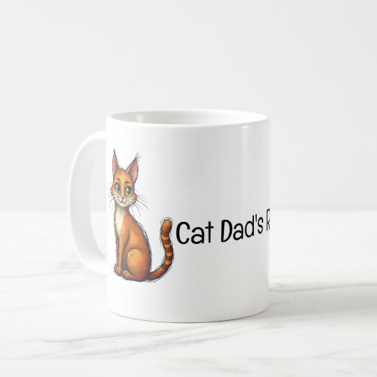 Cat Dads Rule mok - een geweldig Vaderdag cadeau (Voorkant links)