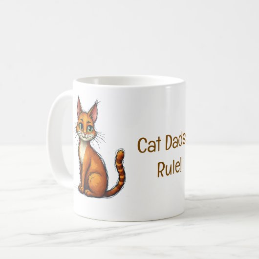 Cat Dads Rule mok - een perfecte Vaderdag cadeau K (Voorkant links)