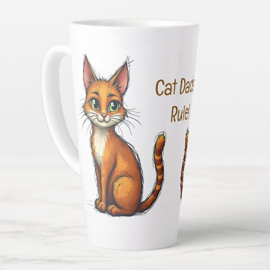 Cat Dads Rule mok - een perfecte Vaderdag cadeau K (Linkerhoek)