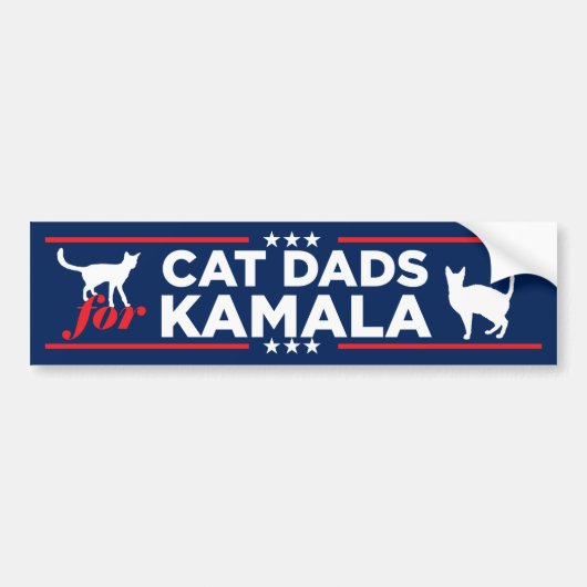 Cat Dads voor Kamala 2024 Bumpersticker (Voorkant)