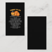 Cat Daily Routine annoy people Kat Owner Humor Visitekaartje (Voorkant / Achterkant)