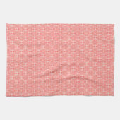 Cat Damask Coral en Blush Keuken Handdoek (Horizontaal)