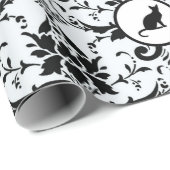 Cat Damask in lichtblauw Cadeaupapier (Rol Hoek)