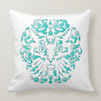 Cat Damask (Turquoise) Pillow Kussen