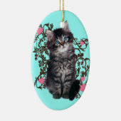 Cat Dames Rejoice Cute Kitten Keramisch Ornament (Rechts)