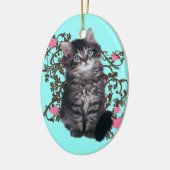 Cat Dames Rejoice Cute Kitten Keramisch Ornament (Links)