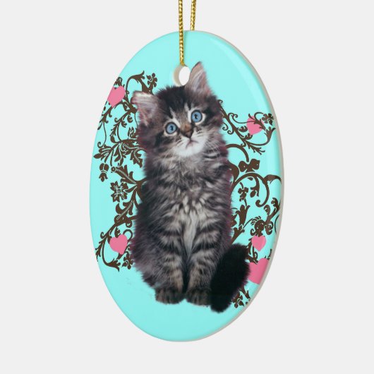 Cat Dames Rejoice Cute Kitten Keramisch Ornament (Links)