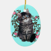 Cat Dames Rejoice Cute Kitten Keramisch Ornament (Voorkant)