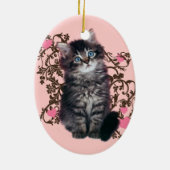 Cat Dames Rejoice Cute Kitten Keramisch Ornament (Achterkant)