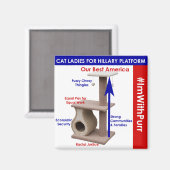 Cat Dames voor Hillary Platform Magneet (Voorkant / Achterkant)