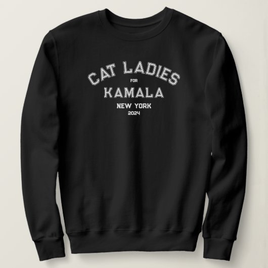 Cat Dames voor Kamala 2024 Custom State Zwart Trui (Design voorkant)