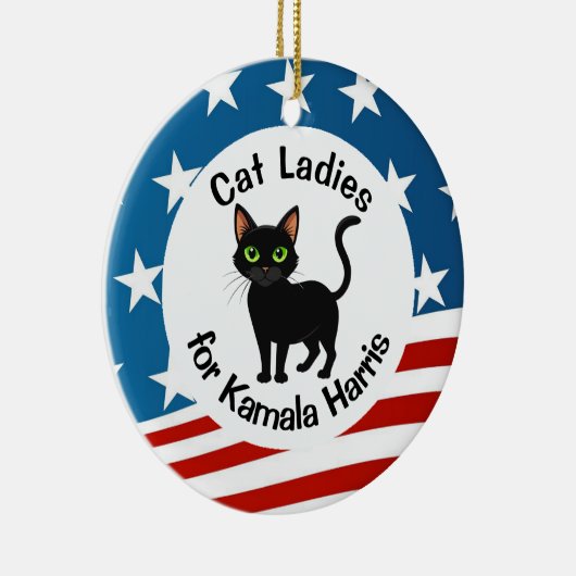 Cat Dames voor Kamala Design Keramisch Ornament (Rechts)