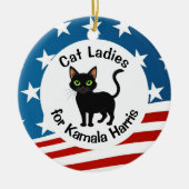 Cat Dames voor Kamala Design Keramisch Ornament (Voorkant)