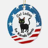 Cat Dames voor Kamala Design Keramisch Ornament (Links)