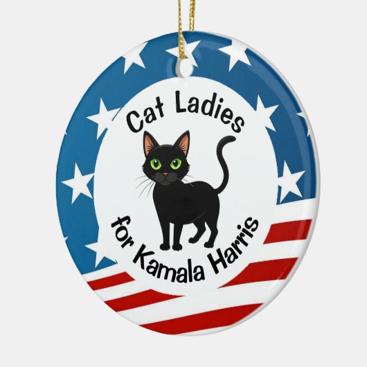 Cat Dames voor Kamala Design Keramisch Ornament (Links)