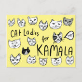 CAT DAMES voor KAMALA Schattigee VERKIEZING Briefkaart (Voorkant)