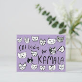 CAT DAMES voor KAMALA Schattigee VERKIEZING Briefkaart (Staand voorkant)