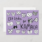 CAT DAMES voor KAMALA Schattigee VERKIEZING Briefkaart (Voorkant / Achterkant)