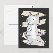 Cat Dance Lover Cute Hula Hoop Kat Briefkaart (Voorkant / Achterkant)