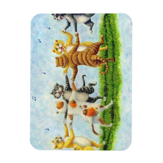 CAT DANCE SINGING FELINE MAGNET *Personalize Magneet (Verticaal)